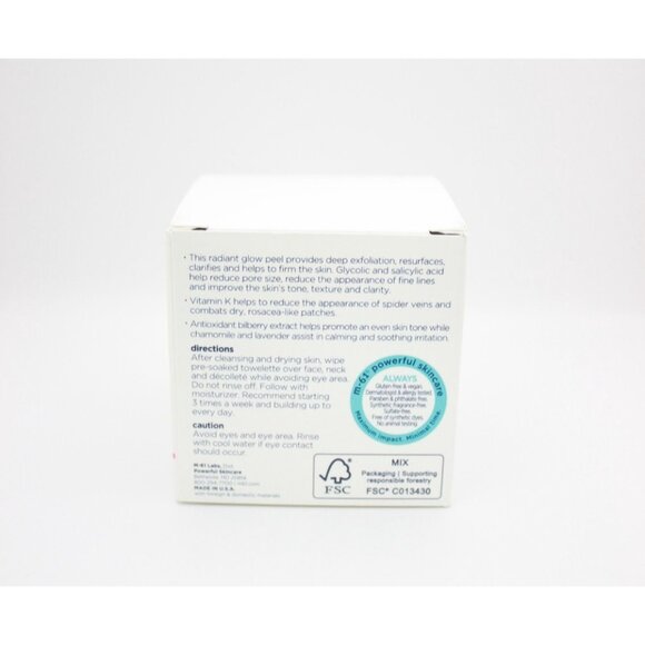 m-61 Powerful Skincare Power Glow 1 min Exfoliating Facial Peel 30 Treatment New - Picture 5 of 7